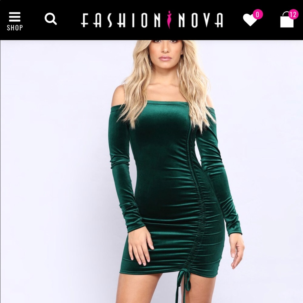 Green Velvet Mini Dress
